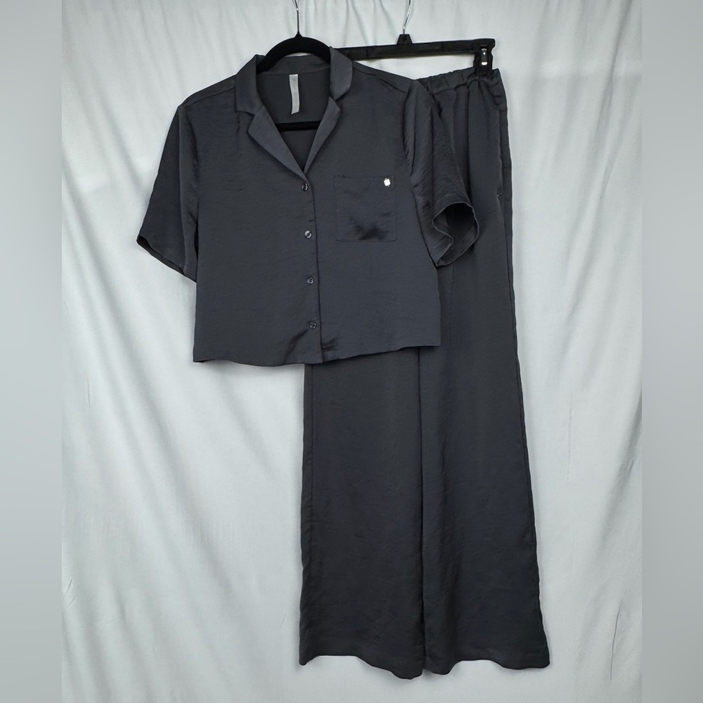 Fabletics Dark Gray Button-Down Shirt - image 2